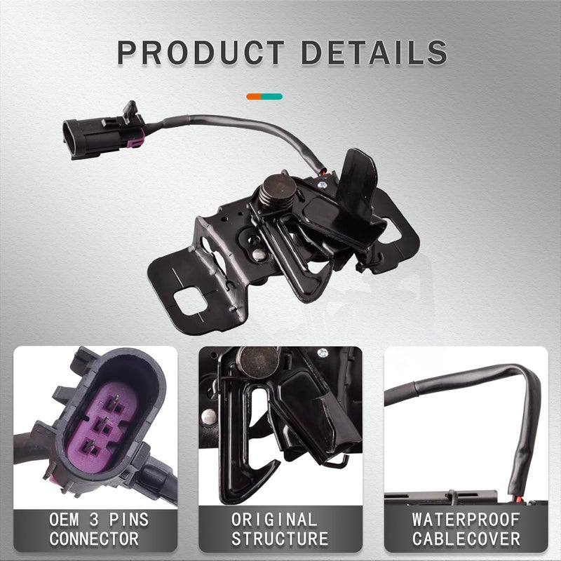 Predep Hood Latch Compatible for Cadillac Escalade Chevrolet Suburban Tahoe 2015-2018 Replacement Hood Lock 84355610 - Image 4
